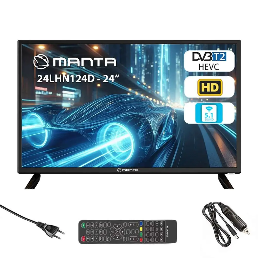 Telewizor Manta 24LHN124D  24" LED HD Ready 60Hz DVB-T2