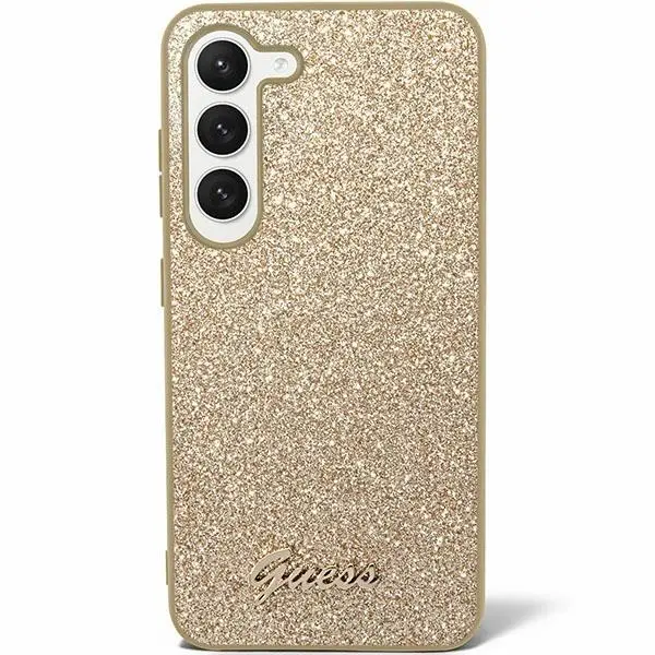 Etui Guess Glitter Script GUHCS24MHGGSHD do Samsung Galaxy S24+ Złoty