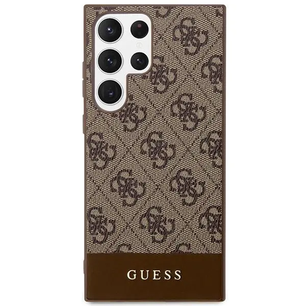 Etui Guess 4G Stripe Collection GUHCS24LG4GLBR do Samsung Galaxy S24 Ultra Brązowy