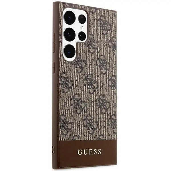 Etui Guess 4G Stripe Collection GUHCS24LG4GLBR do Samsung Galaxy S24 Ultra Brązowy