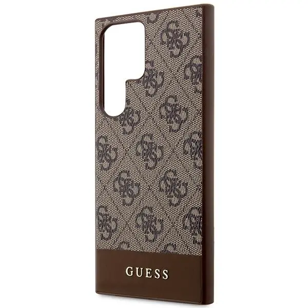 Etui Guess 4G Stripe Collection GUHCS24LG4GLBR do Samsung Galaxy S24 Ultra Brązowy
