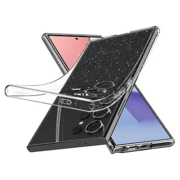 Etui Spigen Liquid Crystal ACS07285 do Galaxy S24 Ultra Przezroczysty-brokat
