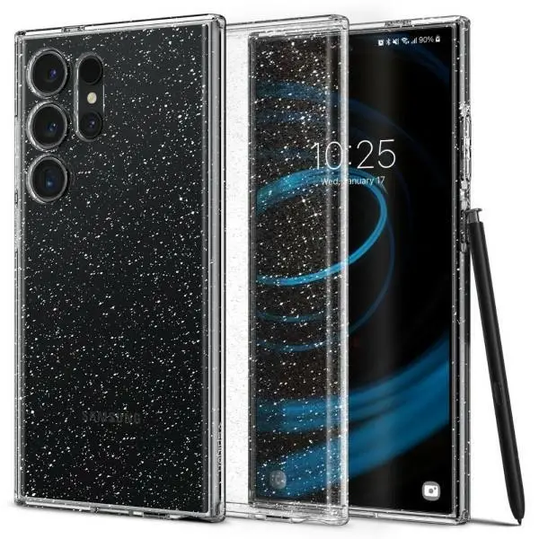 Etui Spigen Liquid Crystal ACS07285 do Galaxy S24 Ultra Przezroczysty-brokat
