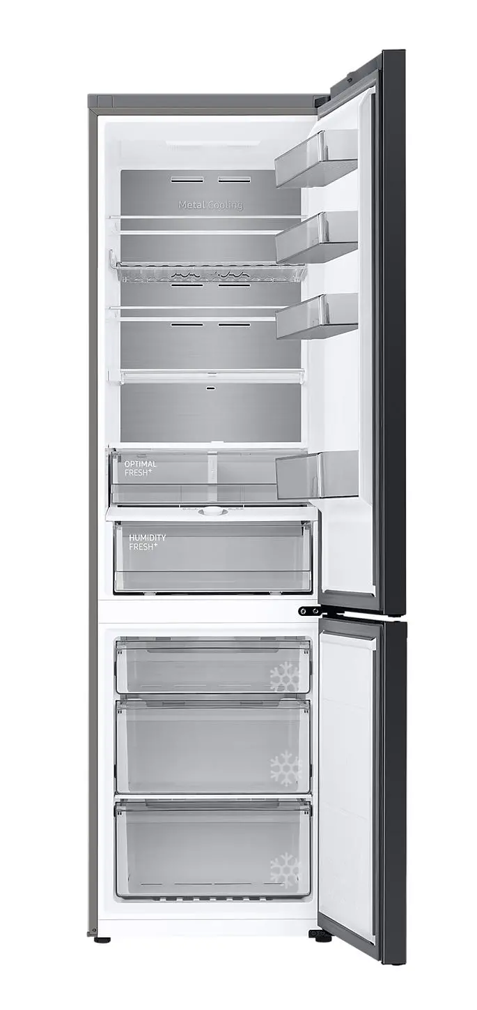 Lodówka Samsung Bespoke RB38C7B6A22 Pełny No Frost 203cm Komora świeżości Zdalne sterowanie Czarne szkło