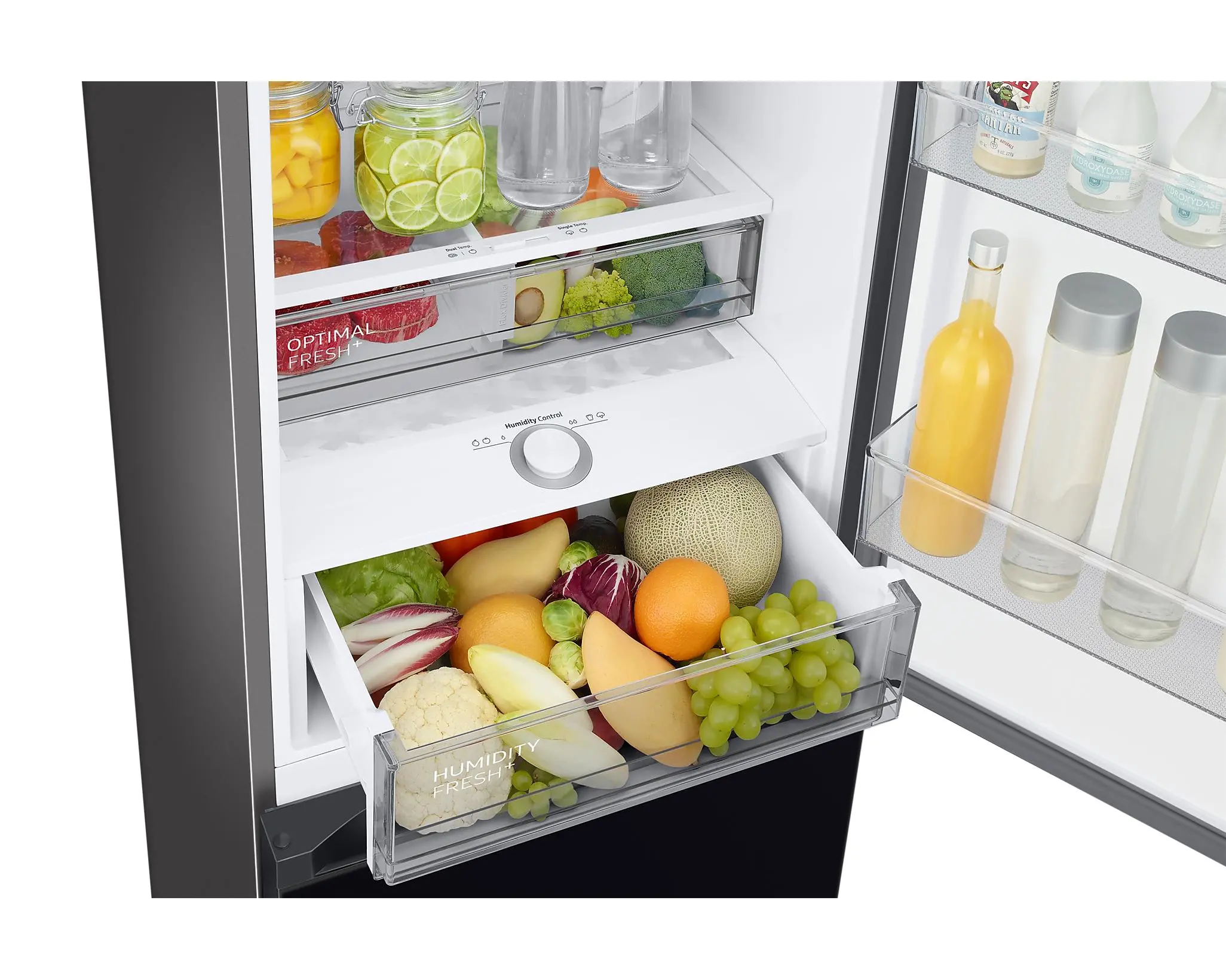 Lodówka Samsung Bespoke RB38C7B6A22 Pełny No Frost 203cm Komora świeżości Zdalne sterowanie Czarne szkło