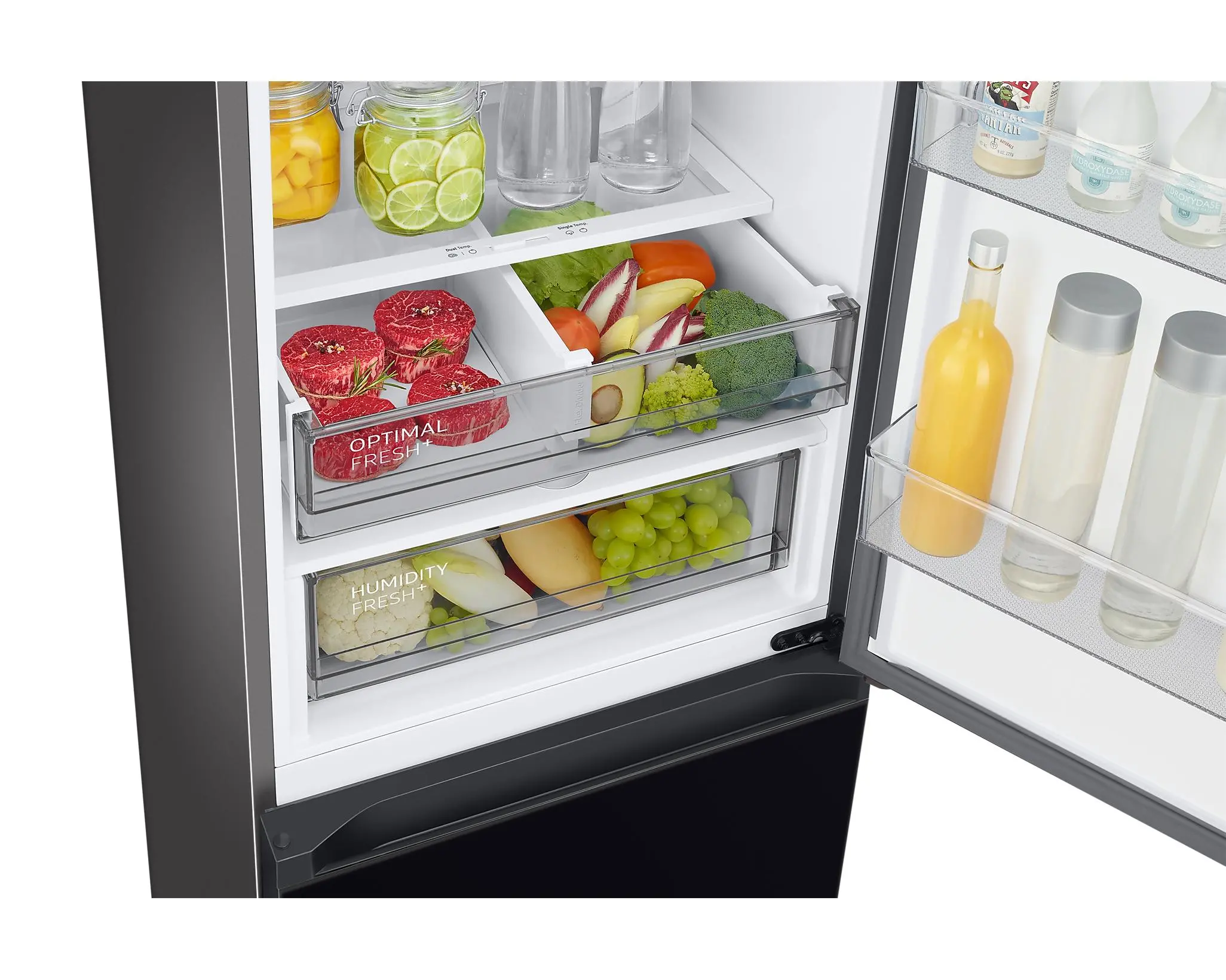 Lodówka Samsung Bespoke RB38C7B6A22 Pełny No Frost 203cm Komora świeżości Zdalne sterowanie Czarne szkło