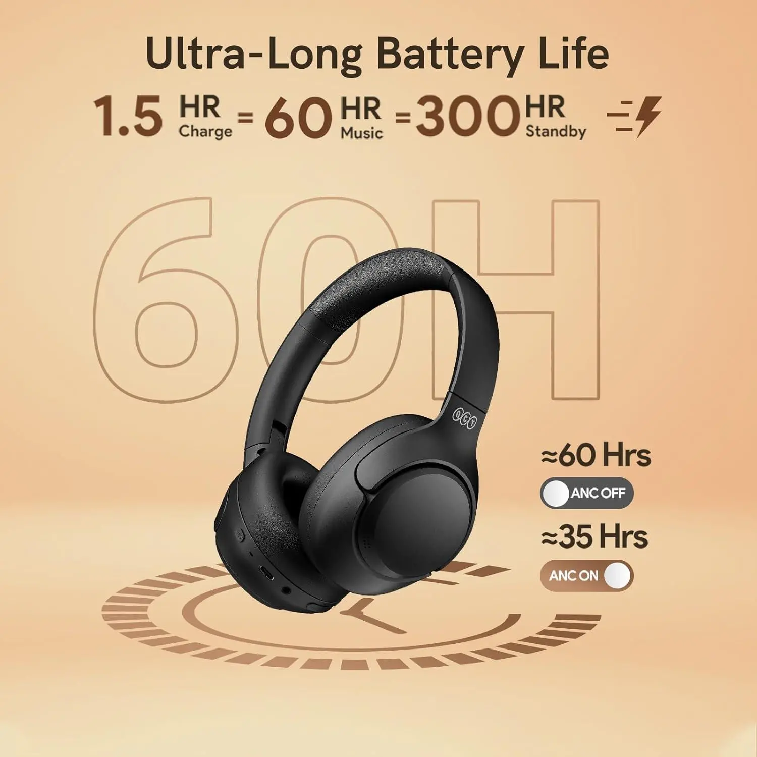 Słuchawki bezprzewodowe QCY H3 ANC Nauszne Bluetooth 5.3 Niebieski