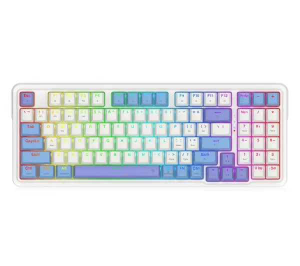 Klawiatura mechaniczna Redragon K664WBP-RGB-PRO Gloria Pro Biało-niebieski