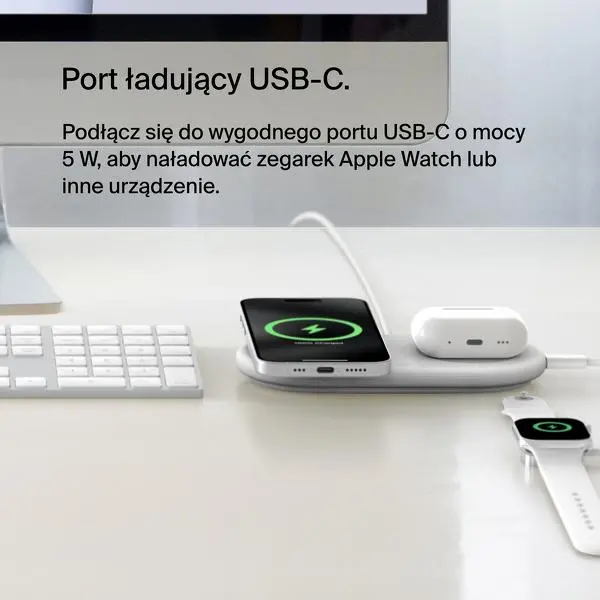 Ładowarka indukcyjna Belkin Magsafe 2in1 QI2 15W Biały