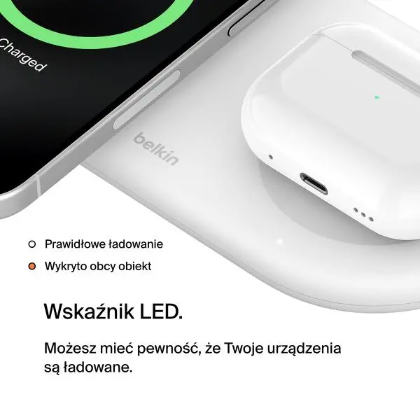 Ładowarka indukcyjna Belkin Magsafe 2in1 QI2 15W Biały