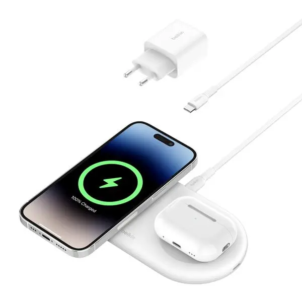 Ładowarka indukcyjna Belkin Magsafe 2in1 QI2 15W Biały
