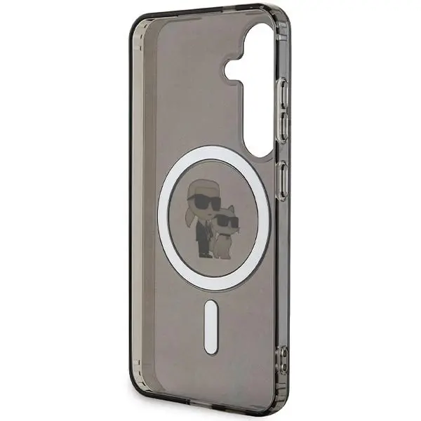 Etui Karl Lagerfeld Karl&Choupette Glitter MagSafe do Samsung Galaxy S24 Czarny