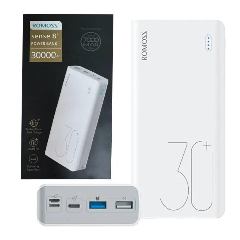 Powerbank Romoss PHP30 Pro Sense 8+ 30000mAh 18W Biały