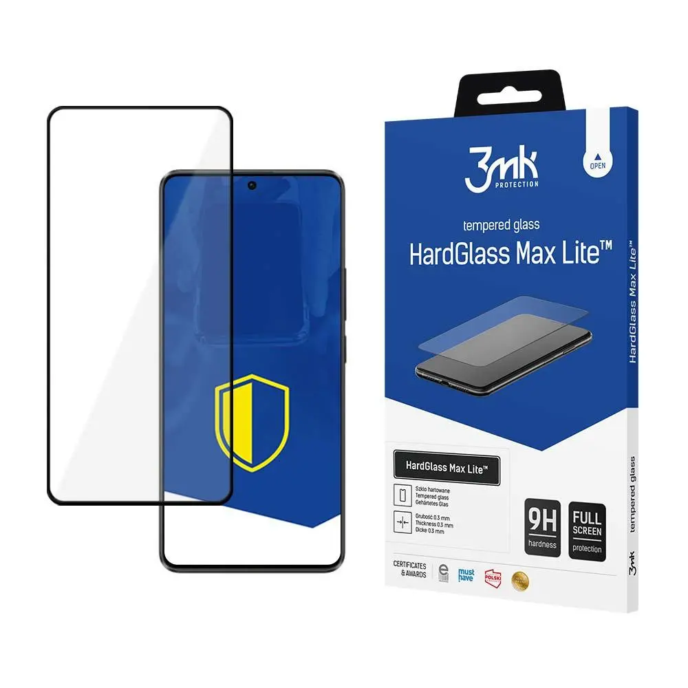 Szkło hartowane 3mk HardGlass Max Lite Black do POCO X6 Pro 5G