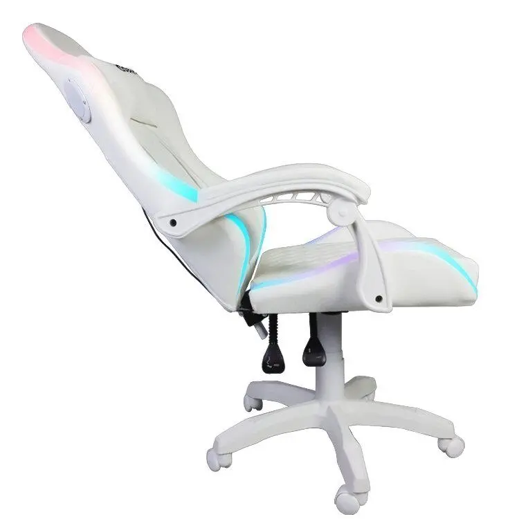Fotel Cobra WS8153 Gamingowy do 120kg Skóra ECO Oświetlenie RGB Głośniki Bluetooth Biały