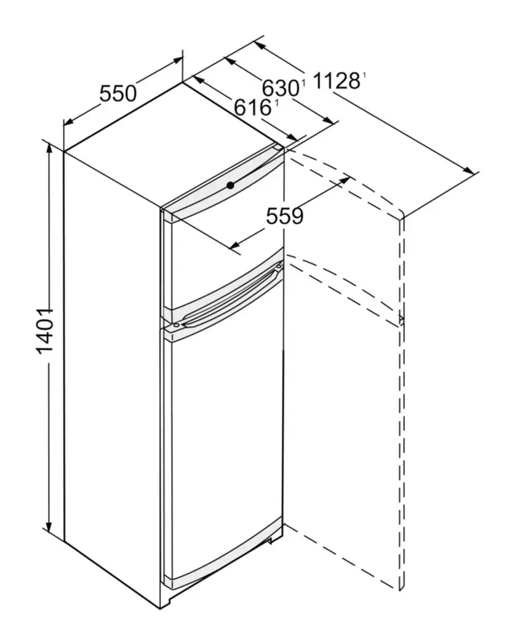 Lodówka Liebherr CTPele231-26 140,1cm Srebrny