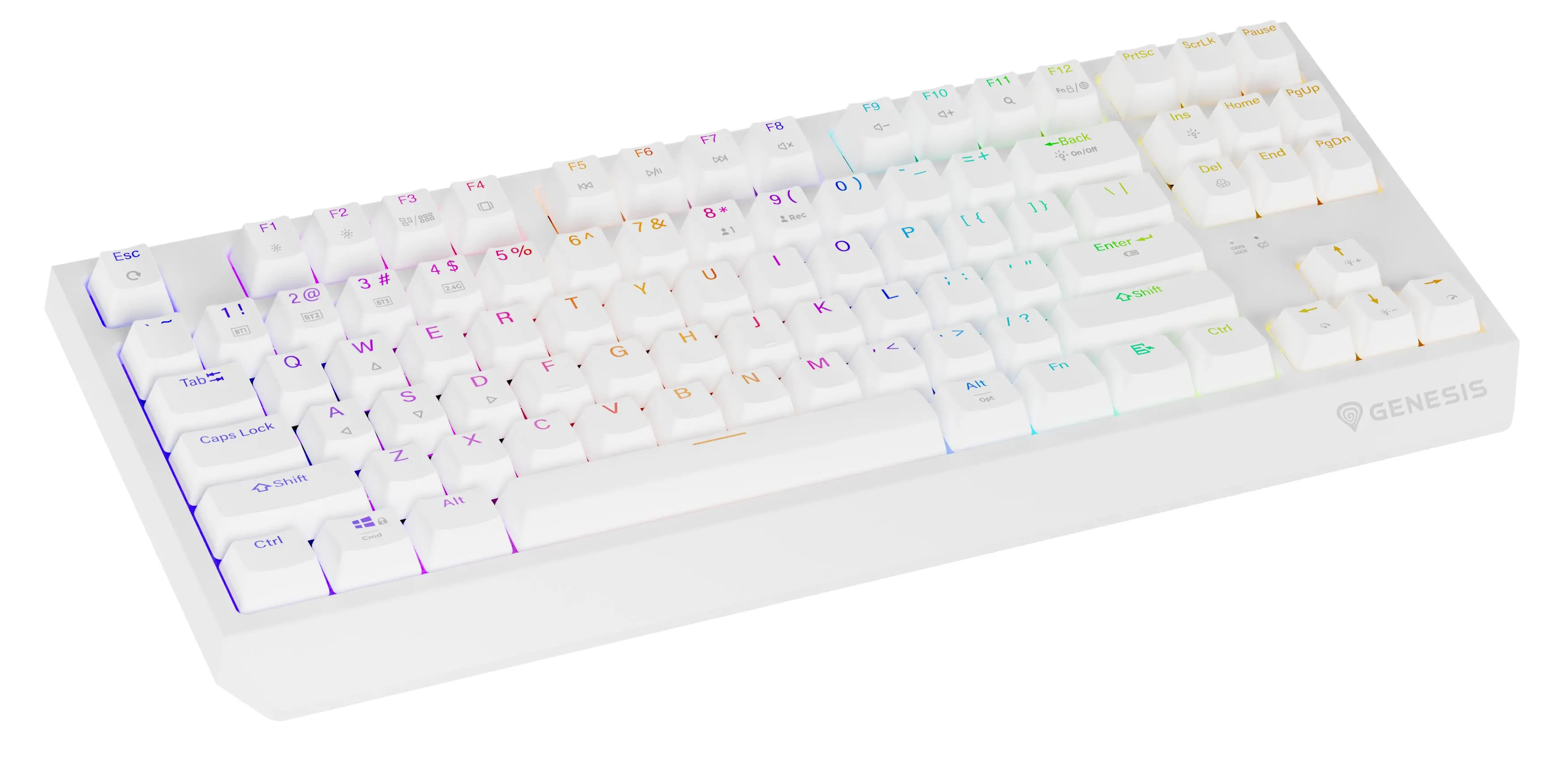 Klawiatura mechaniczna Genesis Thor 230 TKL US RGB Outemu Red Biały