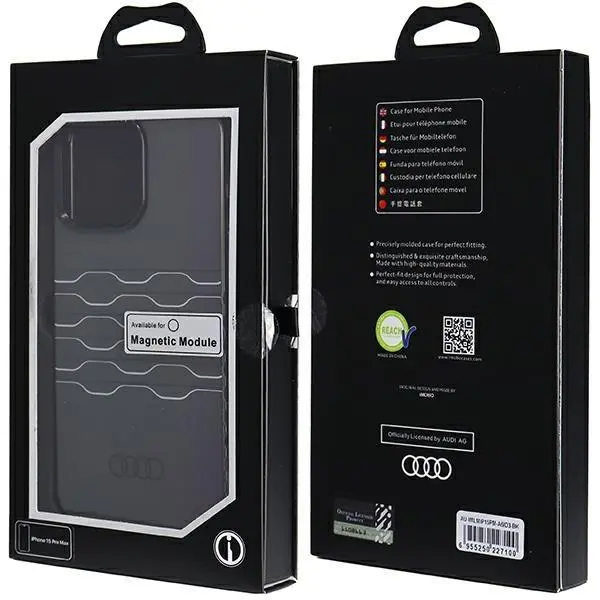 Etui AUDI IML MagSafe Case AU-IMLMIP15PM-A6/D3-BK do iPhone 15 Pro Max Czarny