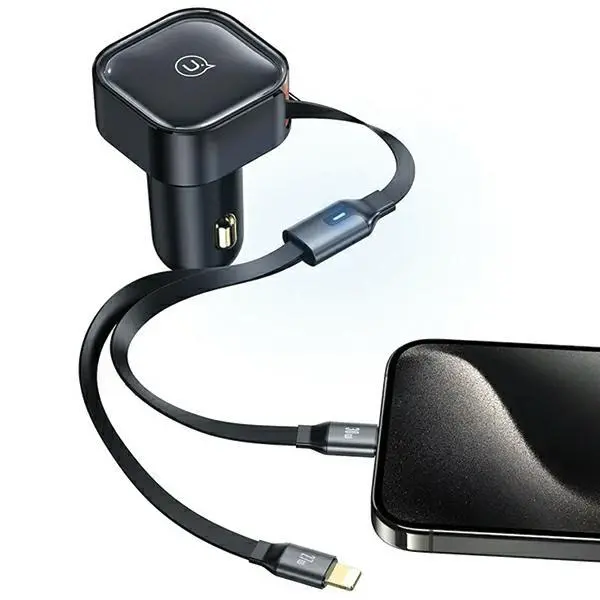 Ładowarka samochodowa USAMS 2xUSB-C C41 PD 30W Fast Charge Czarny