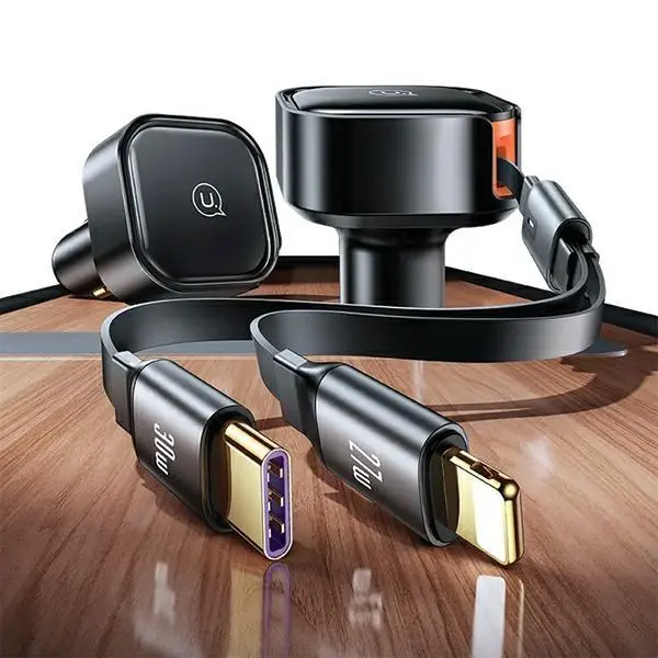 Ładowarka samochodowa USAMS 2xUSB-C C41 PD 30W Fast Charge Czarny