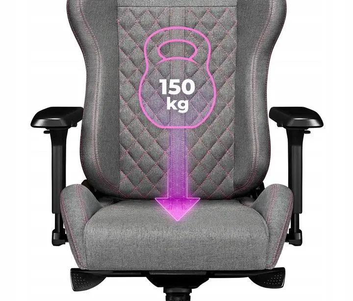 Fotel Yumisu 2050 Magnetic Materiał Biurowy do 150kg Tkanina Jasnoszaro-różowy