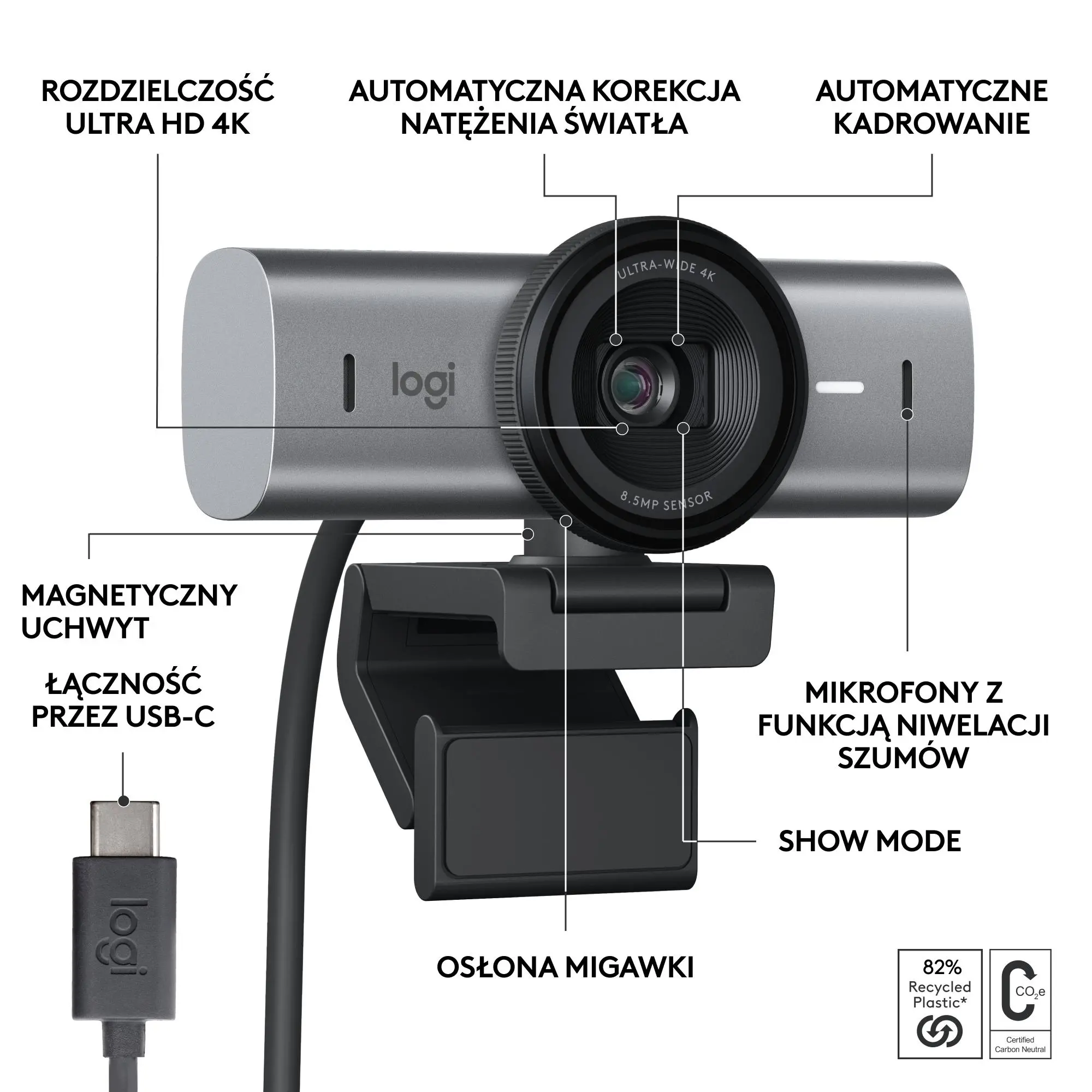 Kamera internetowa Logitech MX Brio Ultra HD 4K Grafitowy