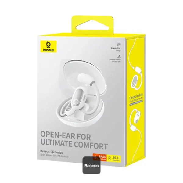 Słuchawki bezprzewodowe Baseus Eli Sport 1 Przewodnictwo powietrzne  Bluetooth 5.3 Biały