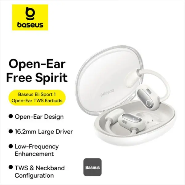 Słuchawki bezprzewodowe Baseus Eli Sport 1 Przewodnictwo powietrzne  Bluetooth 5.3 Biały