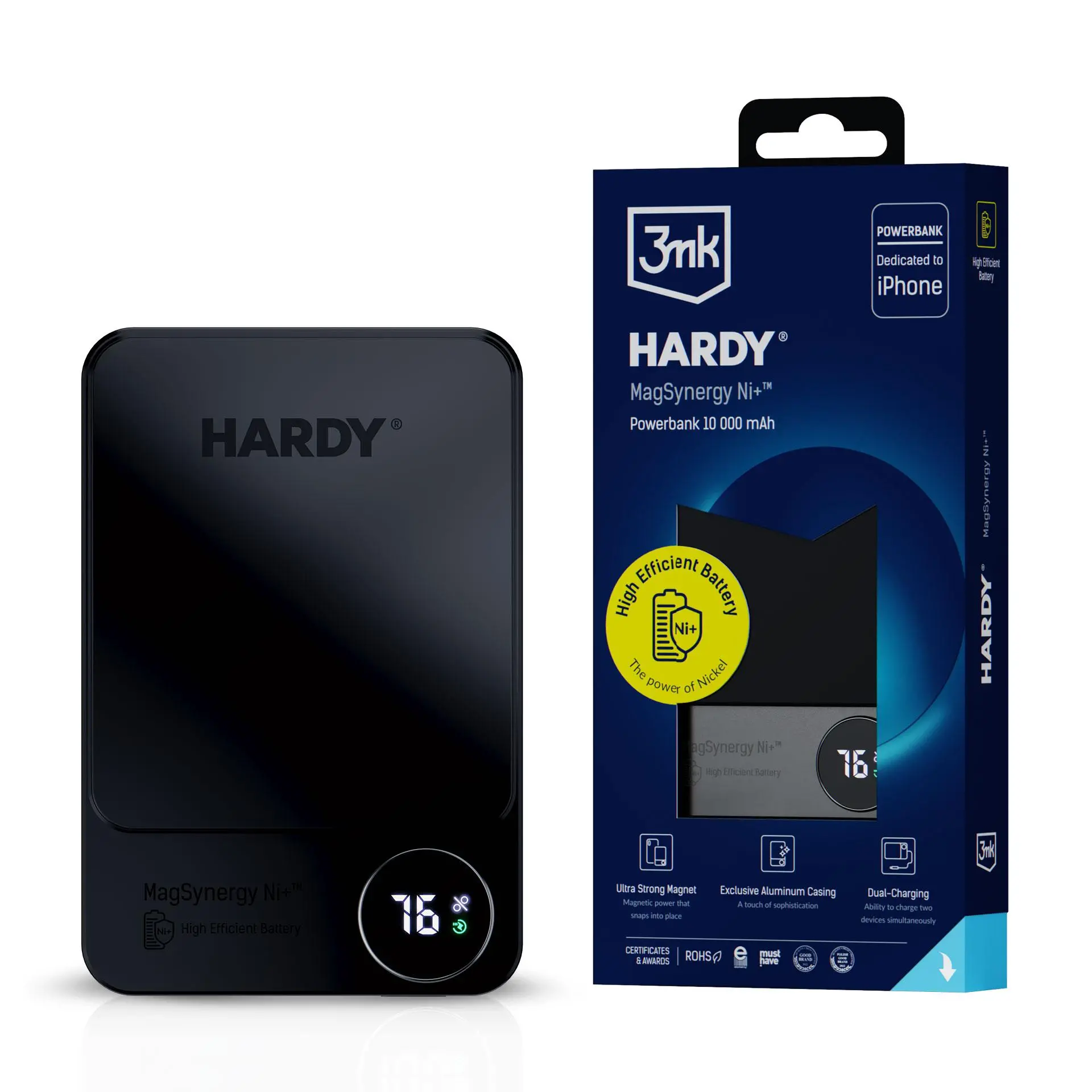 Powerbank 3mk Hardy MagSynergy Ni+ z MagSafe 10000mAh 15W Czarny