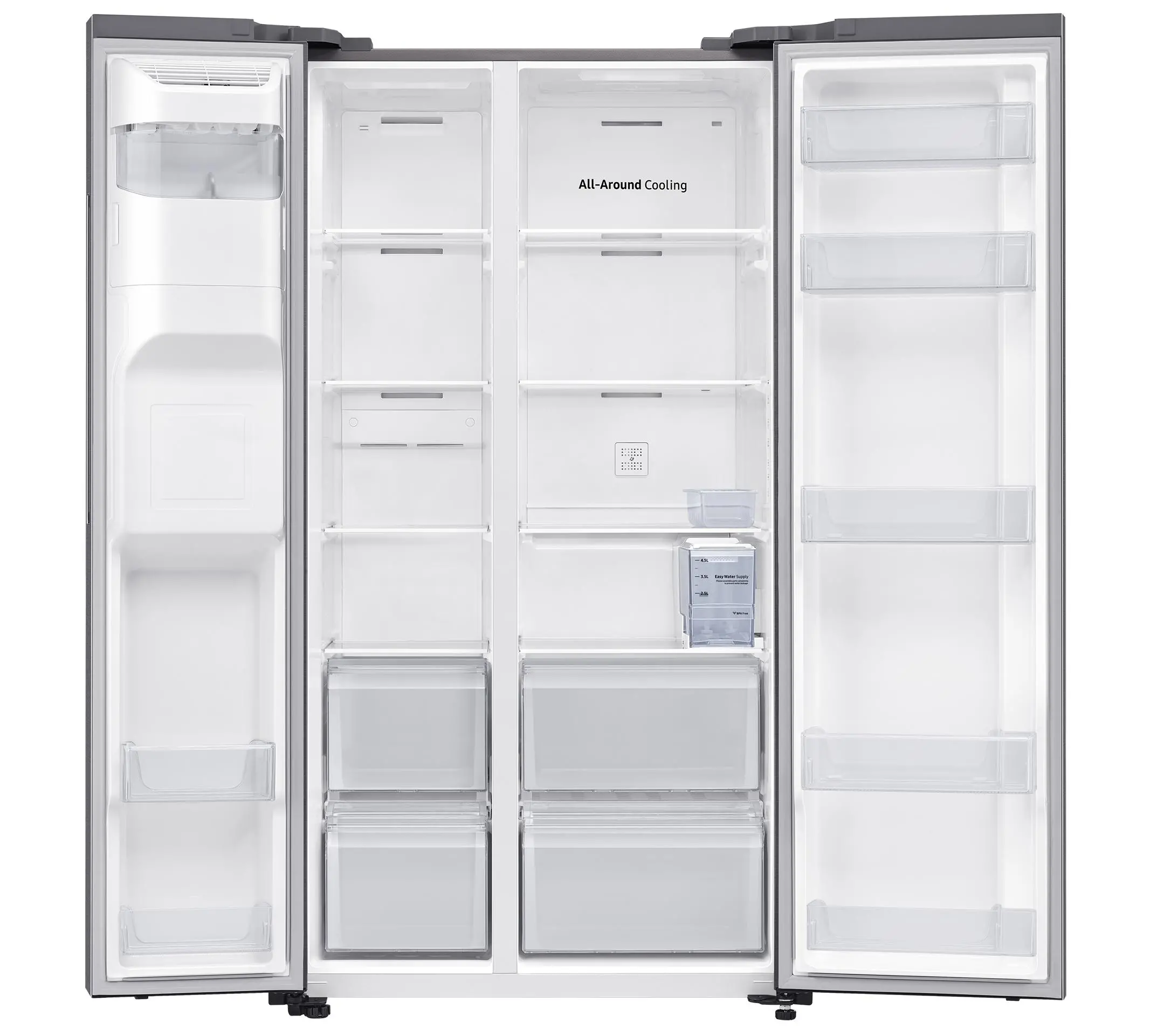 Lodówka Samsung SBS RS64DG5303S9 Pełny No Frost 178cm Dystrybutor wody Kostkarka automatyczna Zdalne sterowanie Srebrny