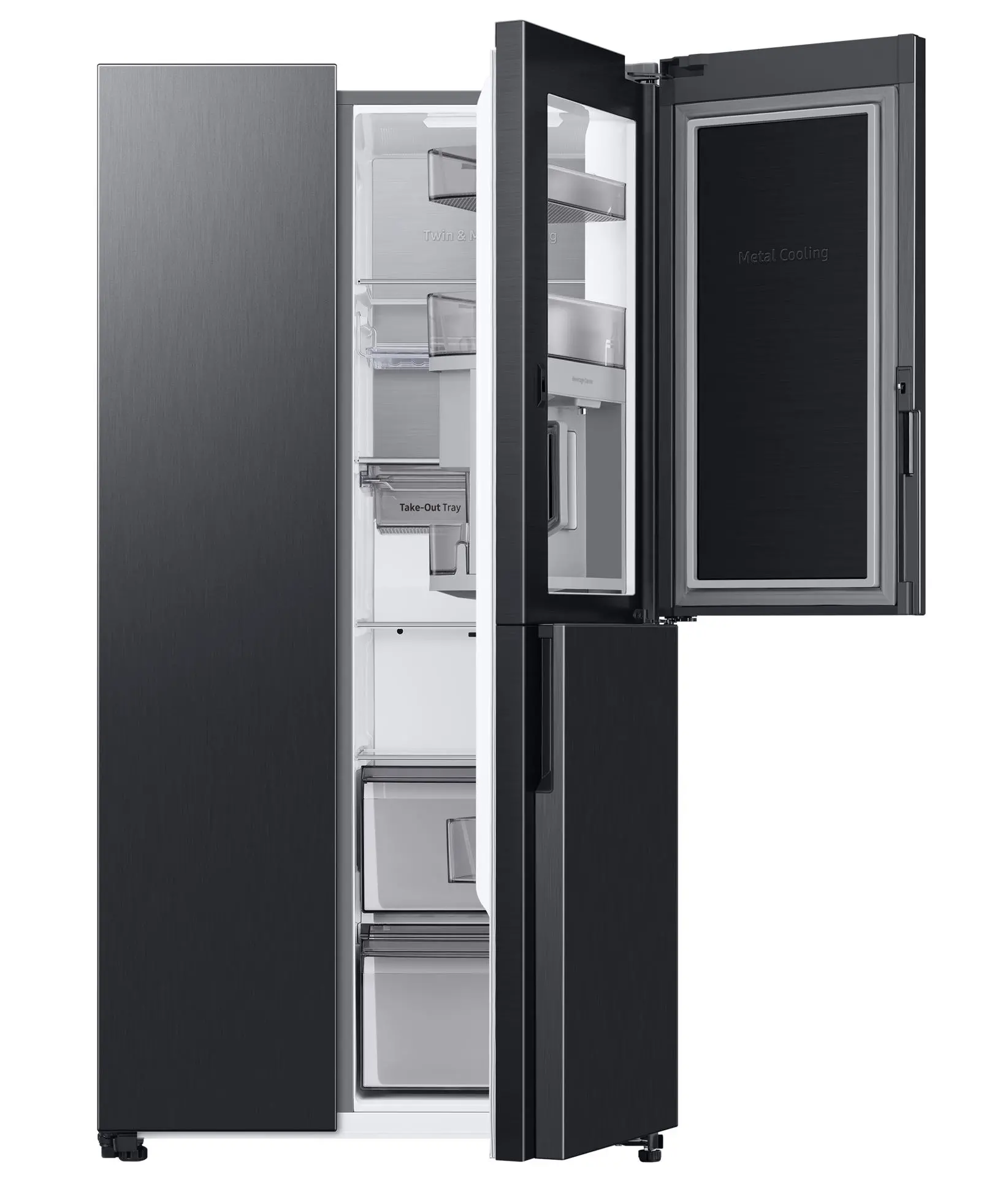 Lodówka Samsung SBS RH69DG895EB1 Pełny No Frost 178cm Dystrybutor wody Kostkarka automatyczna Zdalne sterowanie Grafitowy