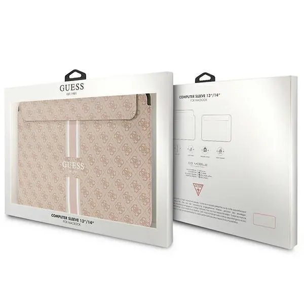 Etui na laptop Guess 4G Printed Stripes GUCS14P4RPSP 14" Różowy