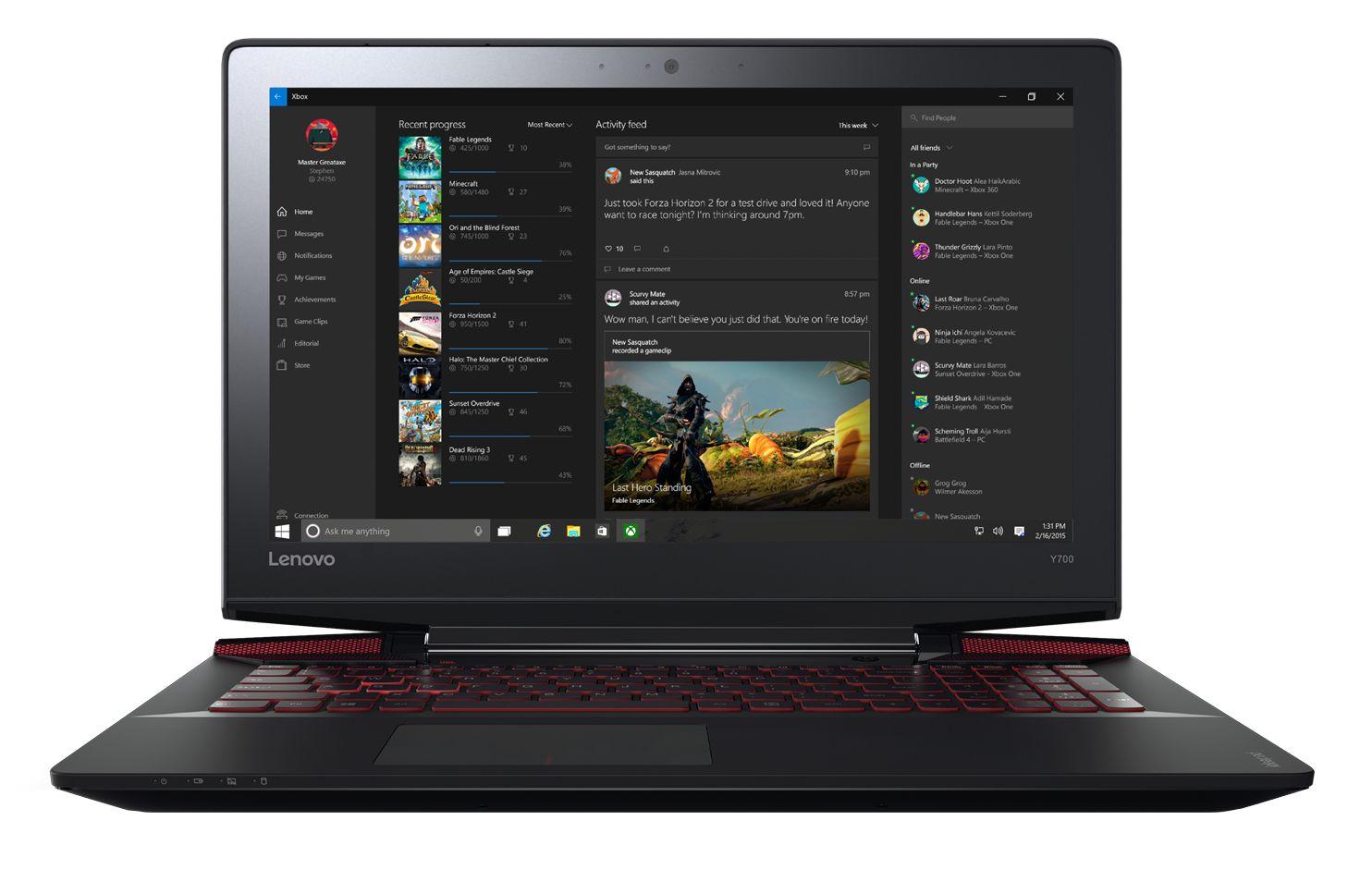 Lenovo Y700-15 15,6" Intel® Core™ i7-6700HQ 16GB RAM 1TB Dysk GTX960 Grafika