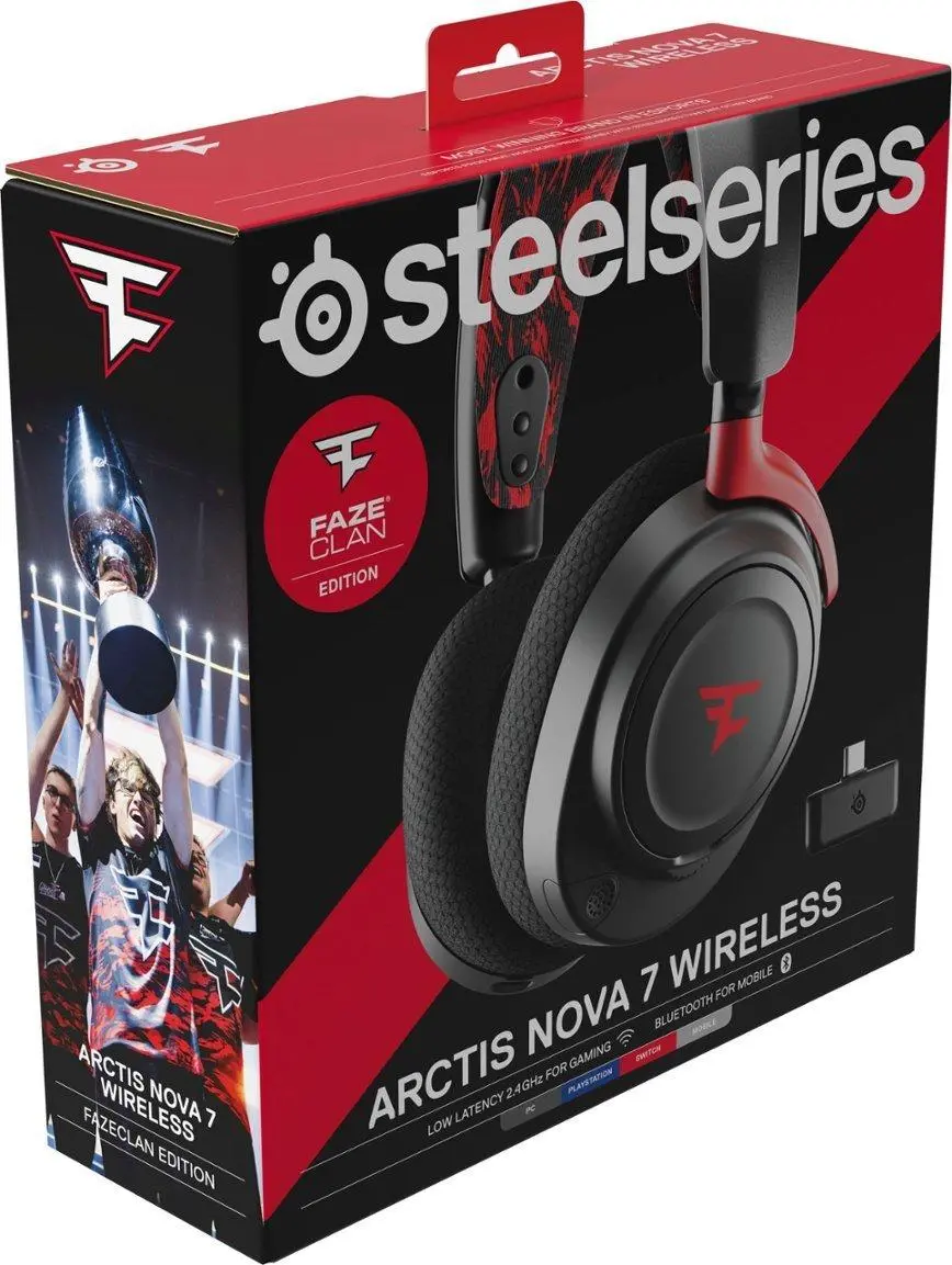 Słuchawki bezprzewodowe z mikrofonem SteelSeries Arctis Nova 7 Wireles FaZe Clan Limited Edition Nauszne