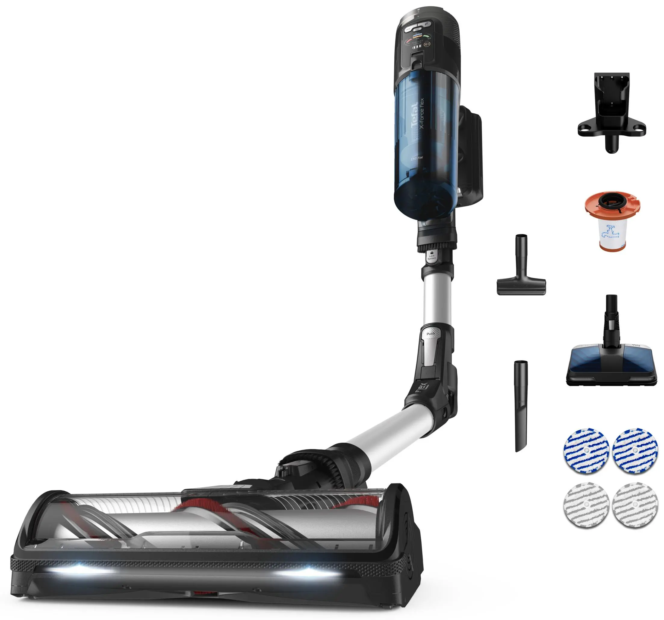 Odkurzacz Tefal X-Force Flex 13.60 TY9AC1 60min Funkcja mycia AeroSpin Aqua Wymienny akumulator