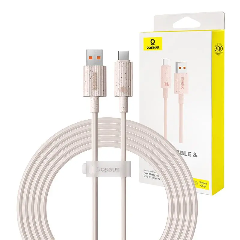 Kabel Baseus USB do USB-C Habitat Series 100W 2m Różowy