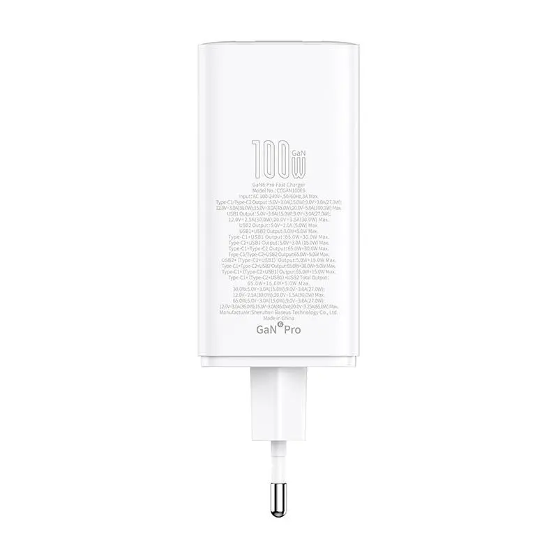 Ładowarka sieciowa Baseus GaN6 Pro 100W Biały