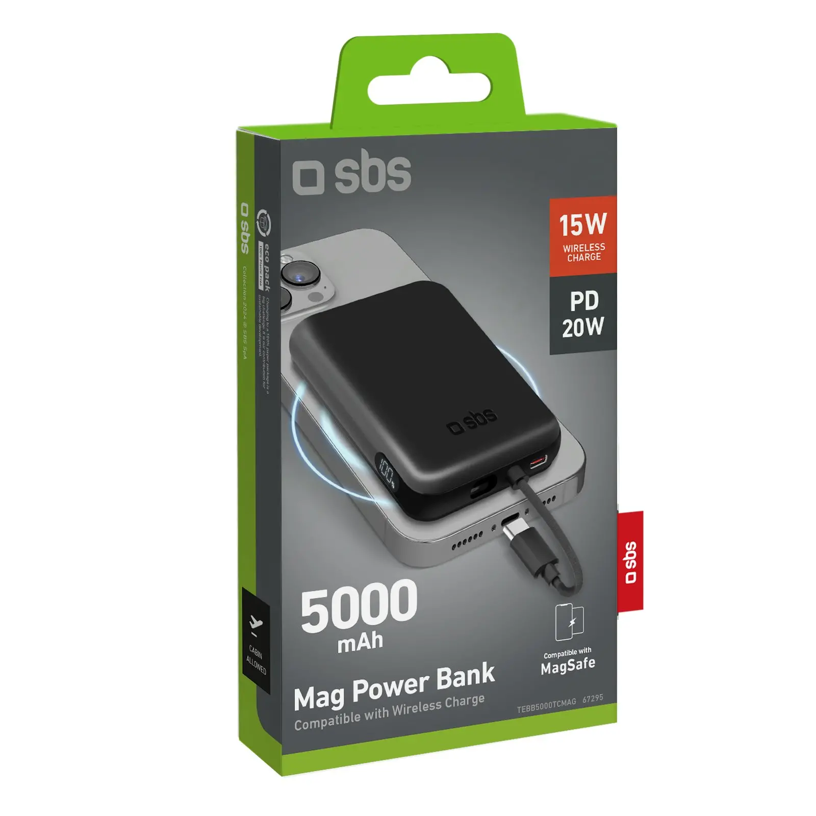 Powerbank SBS TEBB5000TCMAG 5000mAh Magsafe PD 20W Czarny