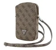 Guess torebka Zip 4G Triangle Brązowy