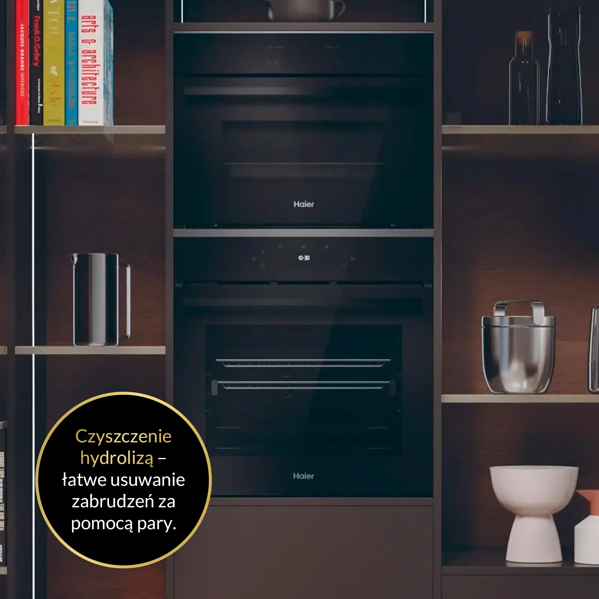 Piekarnik elektryczny Haier ID Series 4 H6 ID46G3HTB Termoobieg Zdalne sterowanie Czarny