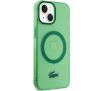 Etui Lacoste Transparent MagSafe do iPhone 15 Zielony