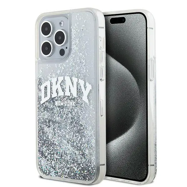 Etui DKNY Liquid Glitter Big Logo do iPhone 15 Pro Biały