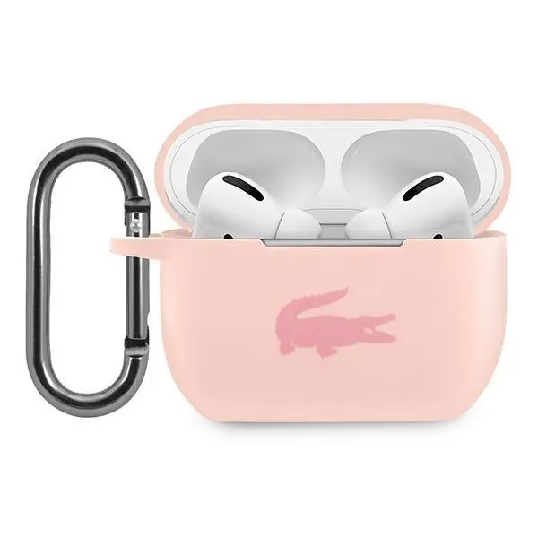 Etui na słuchawki Lacoste LCAPSI Case Silicone do AirPods Pro Różowy
