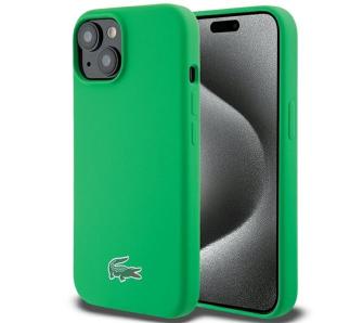 Etui Lacoste LCHMP15SSLON Hardcase Silicone MagSafe do iPhone 15 Zielony