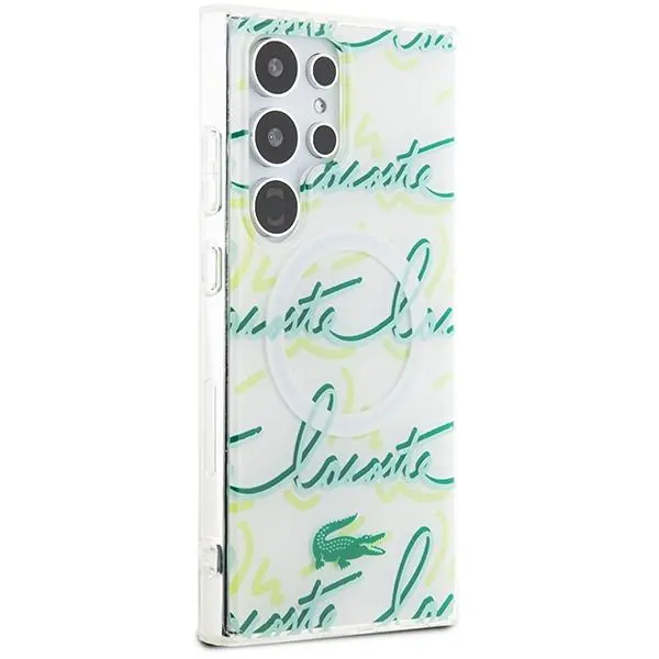 Etui Lacoste LCHMS24LUSCN Hardcase Logo Script MagSafe do Samsung Galaxy S24 Ultra Biały