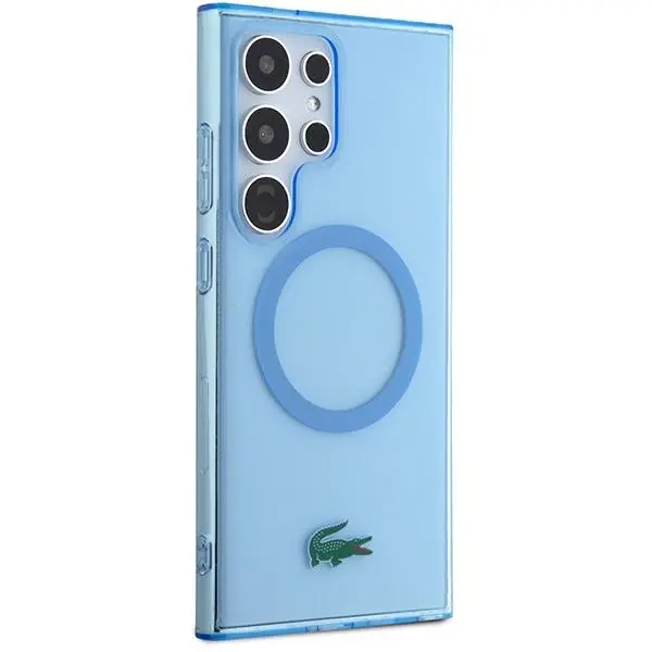 Etui Lacoste LCHMS24LULOLB Hardcase Transparent MagSafe do Samsung Galaxy S24 Ultra Jasnoniebieski