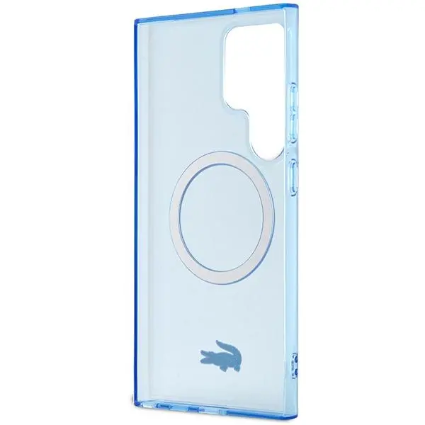 Etui Lacoste LCHMS24LULOLB Hardcase Transparent MagSafe do Samsung Galaxy S24 Ultra Jasnoniebieski