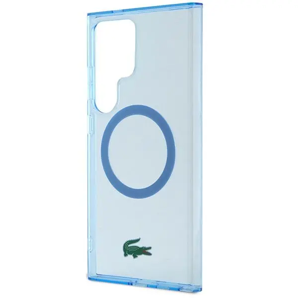 Etui Lacoste LCHMS24LULOLB Hardcase Transparent MagSafe do Samsung Galaxy S24 Ultra Jasnoniebieski