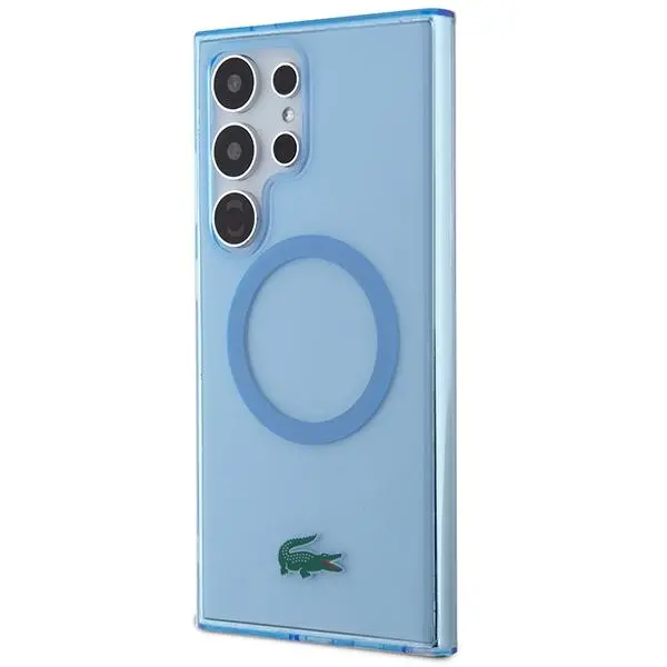 Etui Lacoste LCHMS24LULOLB Hardcase Transparent MagSafe do Samsung Galaxy S24 Ultra Jasnoniebieski