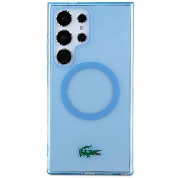 Etui Lacoste LCHMS24LULOLB Hardcase Transparent MagSafe do Samsung Galaxy S24 Ultra Jasnoniebieski